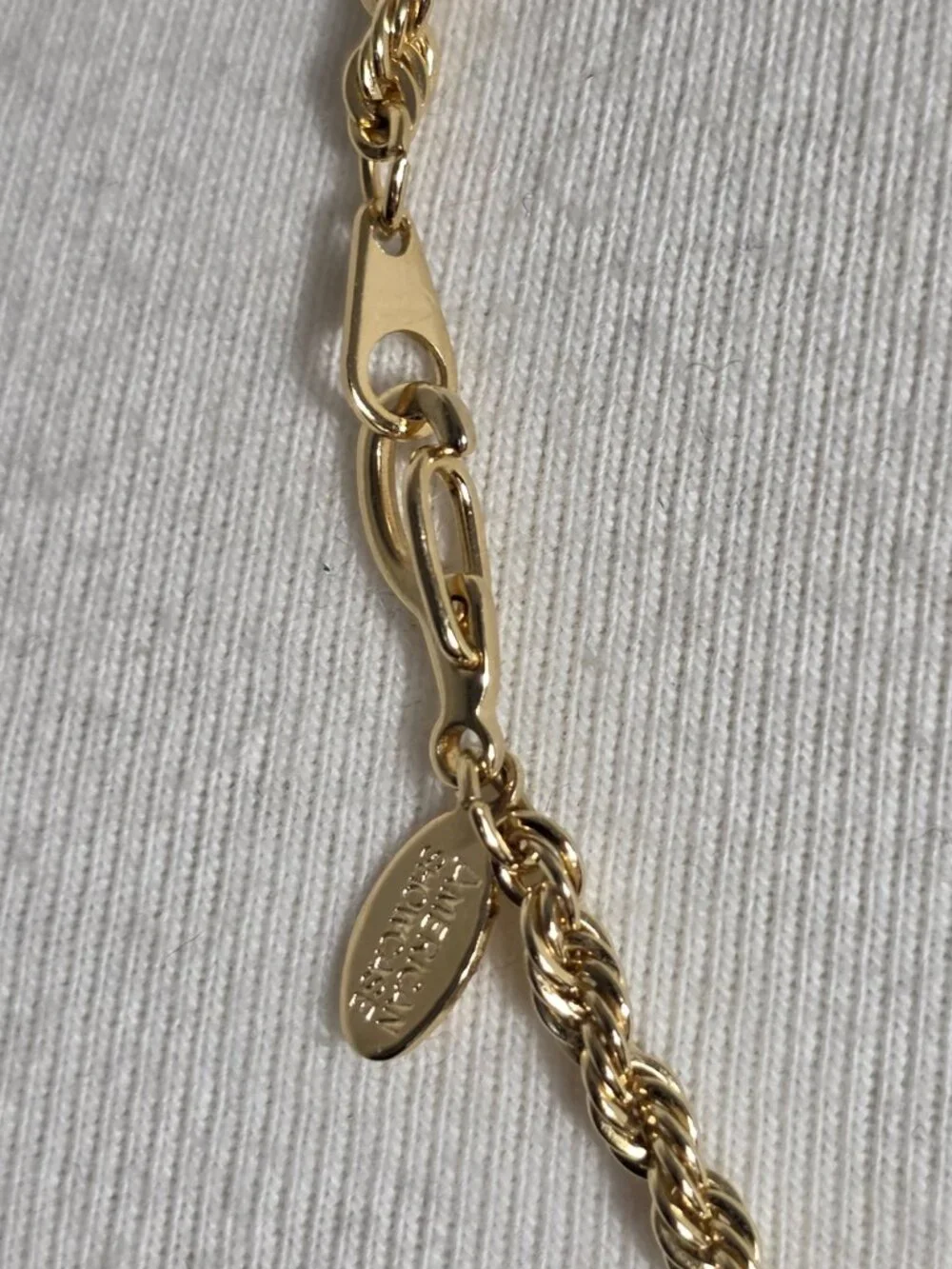 American Showcase Gold Tone Rope Chain Necklace Twisted Link Design